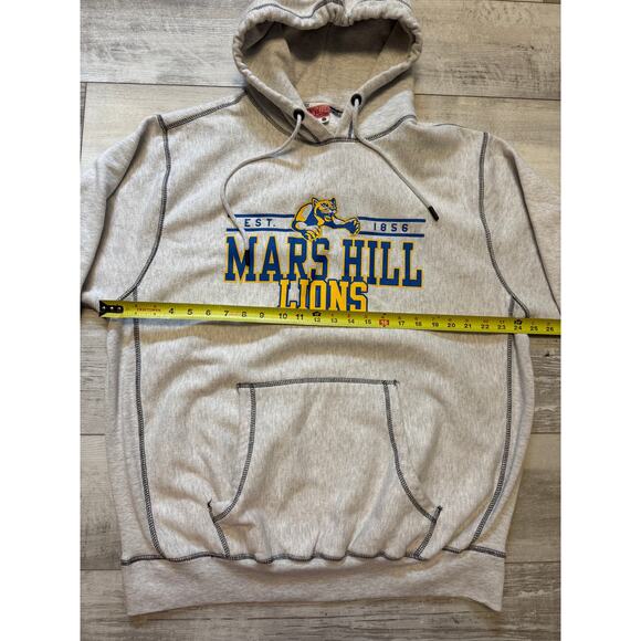 Vintage Mars Hill University Lions Gray Stitched Hoodie LARGE Pro-Weave - Picture 6 of 7